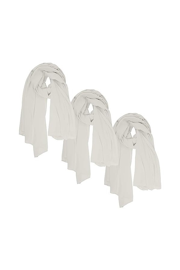 Love My Fashions® Écharpe en mousseline de soie pour femme – Châle uni et soyeux pour femme – Châle léger doux tendance à lon