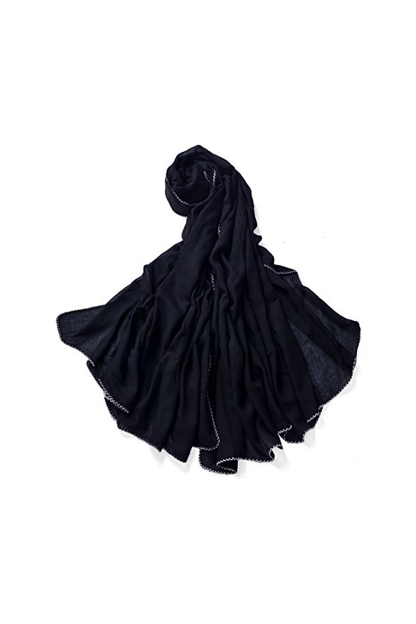 Etole écharpe XXL pour Femme Uni en viscose dans différents couleurs et tailles - noir - XXL