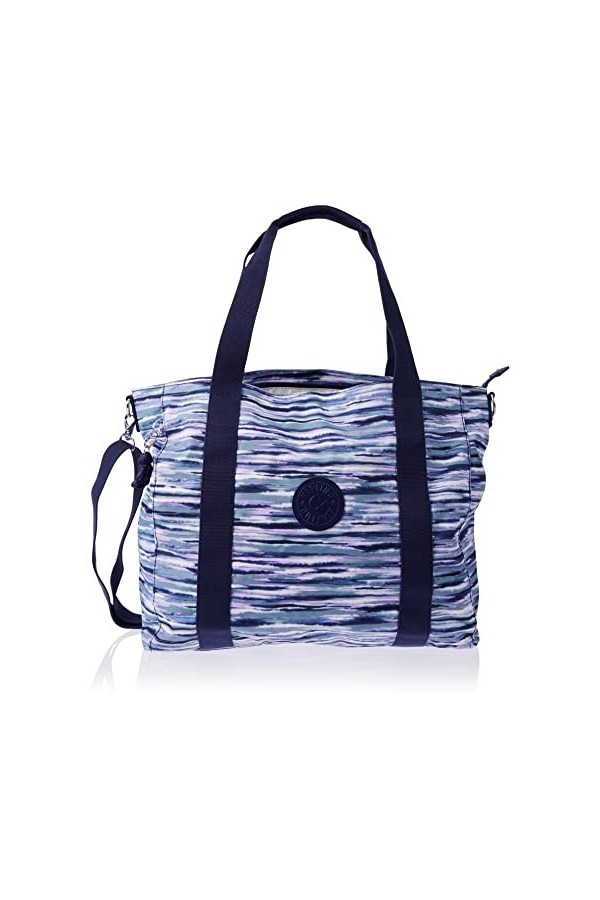 Kipling ASSENI - Grand Sac fourre-Tout 49 cm 20 L - Rayures brossées, Rayures brossées, Taille Unique, ASSENI