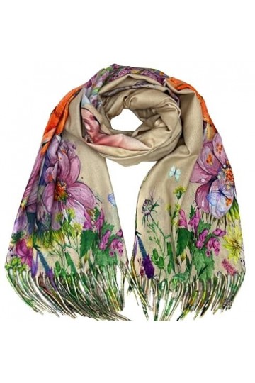 Genérico Écharpe pour femme grand homme imprimé avec animaux de compagnie taille 185x74cm cadeau qualité., Multicolores, L