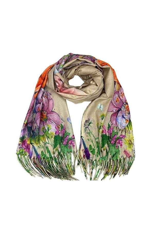 Genérico Écharpe pour femme grand homme imprimé avec animaux de compagnie taille 185x74cm cadeau qualité., Multicolores, L