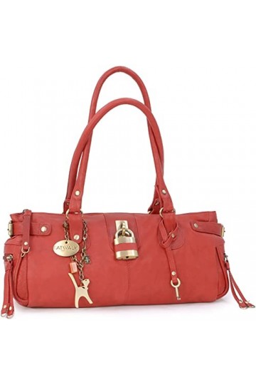 Catwalk Collection Handbags - Cuir Véritable - Sac Porté Main/Sac à Main/Sac porté épaule - Femme - CHANCERY - Noir