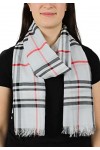Giorgio Rimaldi Écharpe à carreaux pour femmes, 64 x 180 cm, écharpe moderne surdimensionnée, étole à carreaux, parfaite pour