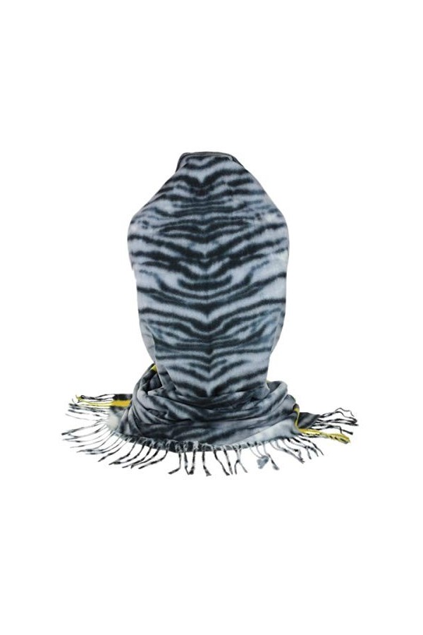 Girly Handbags Écharpe à franges pour femme Motif zèbre - Jaune - taille unique