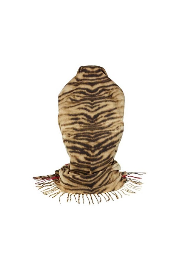 Girly Handbags Écharpe à franges pour femme Motif zèbre - Jaune - taille unique