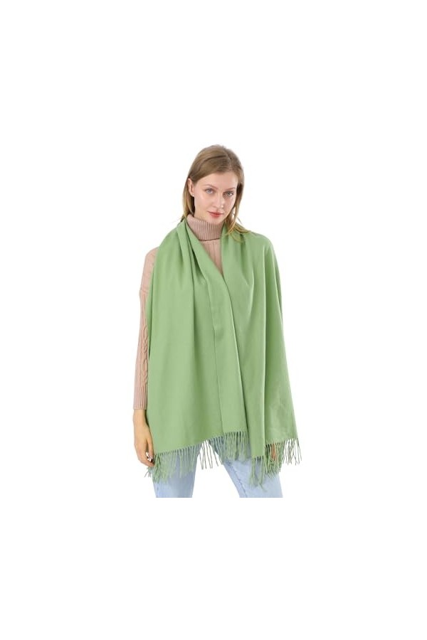 ACNCN Écharpe en cachemire pour femme - 300 g - Extra large - Pour lhiver, bleu/gris