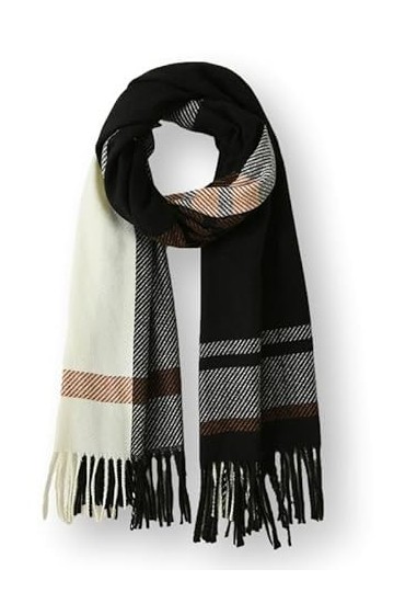 KARMA.DIEM Écharpe XXL douce avec motif rayé élégant - Foulard étole en mousseline de soie pour printemps, été, toute lannée