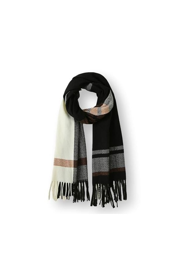 KARMA.DIEM Écharpe XXL douce avec motif rayé élégant - Foulard étole en mousseline de soie pour printemps, été, toute lannée
