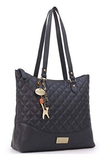 Catwalk Collection Handbags - Cuir Matelassé - Sac Porté Main/Sac à Main/Sac porté épaule/Cabas/Tote - Femme - SOFIA - Blanc