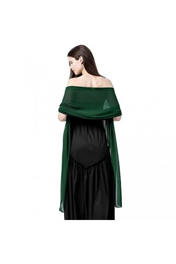Ladiery Châle en mousseline de soie pour femme - Grande taille - Léger et doux, vert foncé, 240*65 CM/95*25 INCH