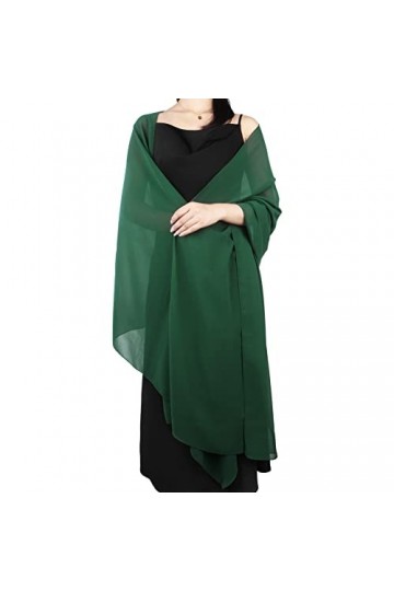Ladiery Châle en mousseline de soie pour femme - Grande taille - Léger et doux, vert foncé, 240*65 CM/95*25 INCH