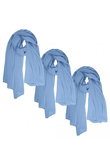 Love My Fashions® Écharpe en mousseline de soie pour femme – Châle uni et soyeux pour femme – Châle léger doux tendance à lon