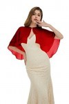 Keivvsh Châle en mousseline de soie pour femme pour robe de soirée, cape de mariage, rouge vin, taille unique