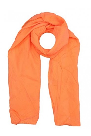 Cœur jumelé en soie pour femme et fille Uni Élégant accessoire/coton/soie écharpe/foulard/étole/foulard - Orange - Taille uni