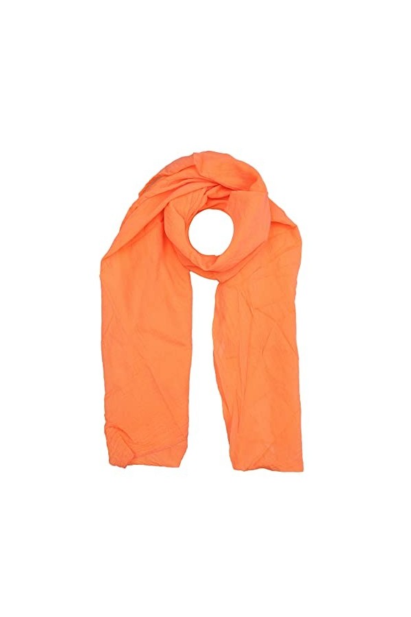 Cœur jumelé en soie pour femme et fille Uni Élégant accessoire/coton/soie écharpe/foulard/étole/foulard - Orange - Taille uni