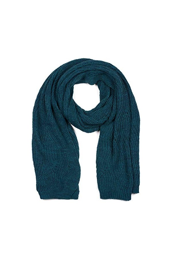 styleBREAKER Écharpe unisexe tricotée avec motif ondulé, écharpe dhiver tricotée unie, tricotée en vrac, motif à trous 01018