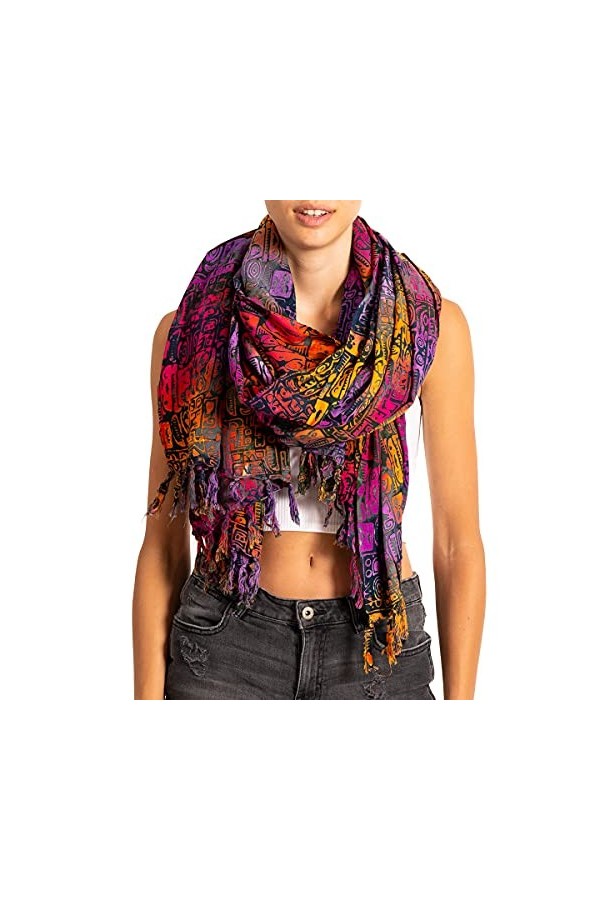 PANASIAM Scarf 190x116cm, B503 red butterfly, L