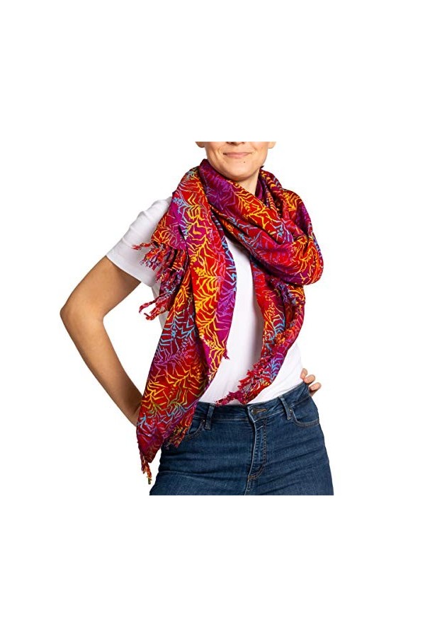PANASIAM Scarf 190x116cm, B503 red butterfly, L