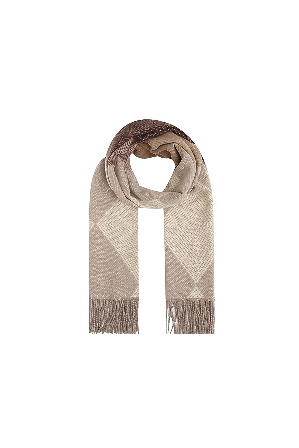 Ever Bloom Écharpe pour femme avec dégradé de couleur et motif de diamant, franges, foulard coloré pour lhiver et lautomne,