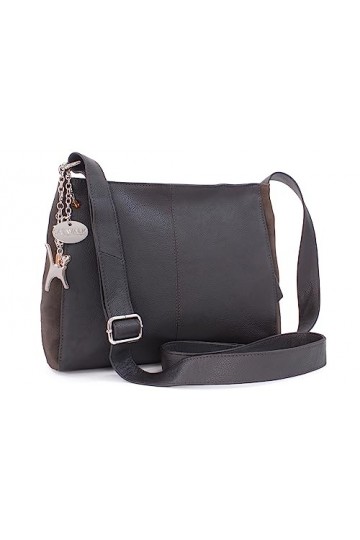 Catwalk Collection Handbags - Cuir et Suède - Sac à Main/Sac Bandoulière/Besace/Sac Porté Croisé - Compatible avec iPad/Kindl