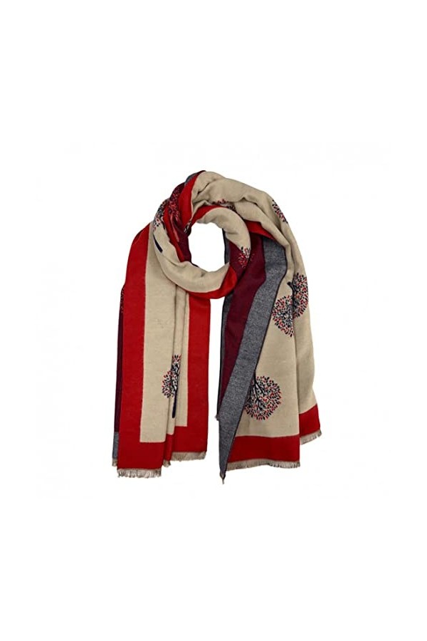 OgLuxe Écharpe en cachemire - Écharpe réversible pour femme - Écharpe pashmina douce et chaude - Grande écharpe - Imprimé arb
