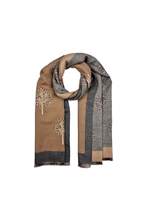 OgLuxe Écharpe en cachemire - Écharpe réversible pour femme - Écharpe pashmina douce et chaude - Grande écharpe - Imprimé arb