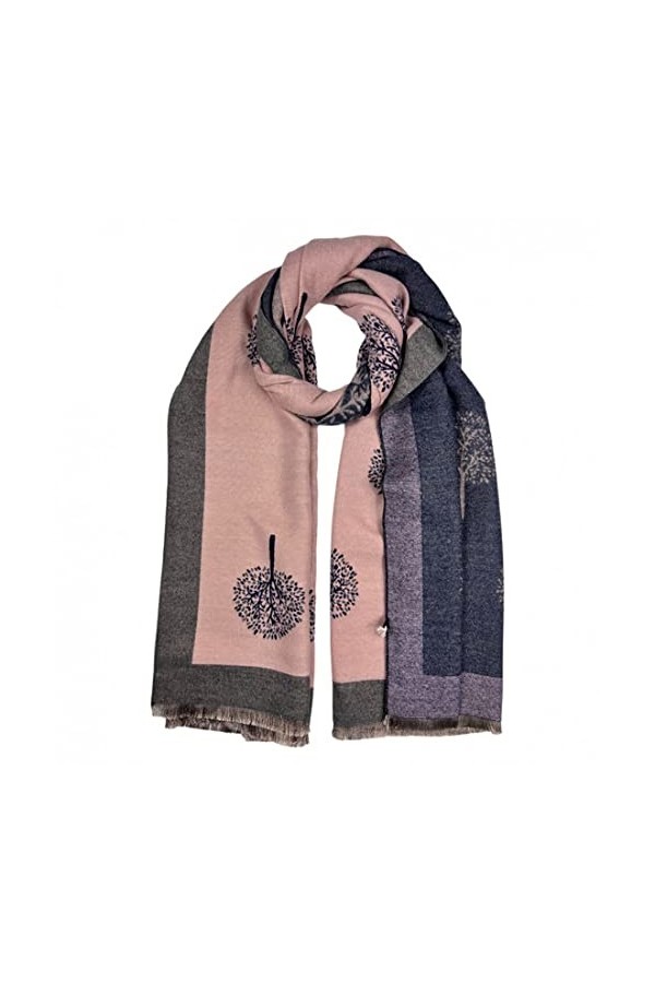 OgLuxe Écharpe en cachemire - Écharpe réversible pour femme - Écharpe pashmina douce et chaude - Grande écharpe - Imprimé arb