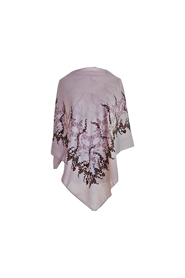 Generic Écharpe pour femme en cachemire avec cachemire et fleurs étole de qualité supérieure - 100 cm x 100 cm, fuchsia