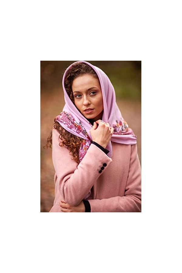 Musulman Écharpe rose pour femme en cachemire avec cachemire et fleurs étole de qualité supérieure - Très haute qualité 100 c