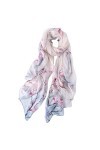 STORY OF SHANGHAI Femme Foulard 100% Soie Imprime Floral Grande Echarpe Châle Ultra-Léger Respirant Elégant 175 * 110CM,Rose 
