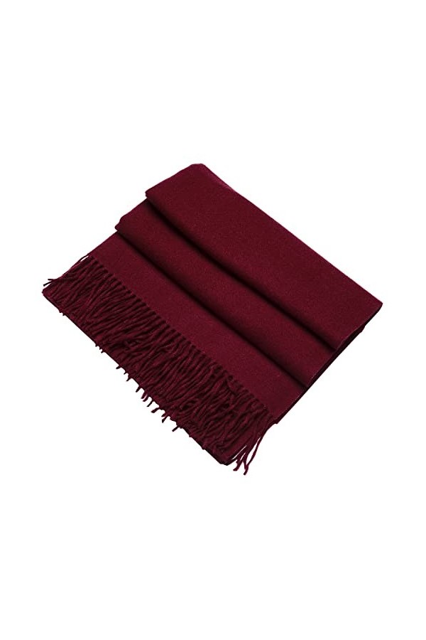 DonDon Echarpe dhiver pour femmes Large et pelucheuse 200 x 70 cm - Rouge foncé