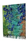 écharpe viscose cadeau femme anniversaire noël art mode étole foulard Pashmina couvre boules Van Gogh Iris, multicolore, Tail