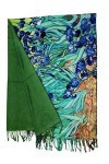 écharpe viscose cadeau femme anniversaire noël art mode étole foulard Pashmina couvre boules Van Gogh Iris, multicolore, Tail