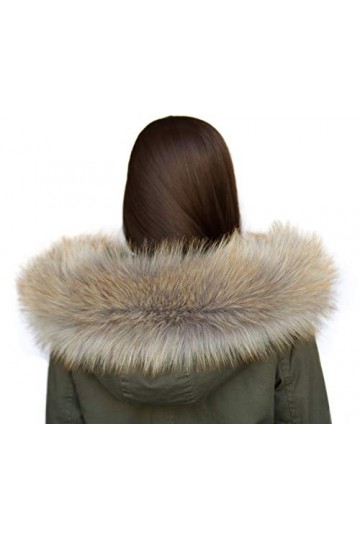 Chic Vibe Col en fourrure synthétique de renard ou raton-laveur , convertible en étole - Multicolore - X-Large