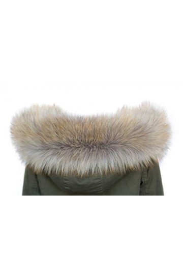 Chic Vibe Col en fourrure synthétique de renard ou raton-laveur , convertible en étole - Multicolore - X-Large