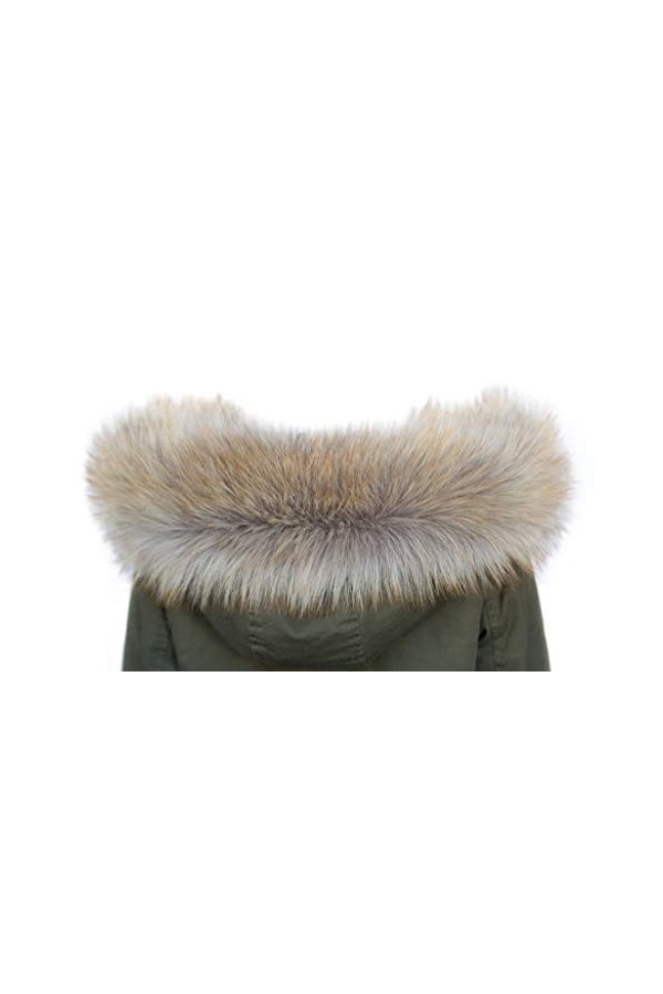 Chic Vibe Col en fourrure synthétique de renard ou raton-laveur , convertible en étole - Multicolore - X-Large