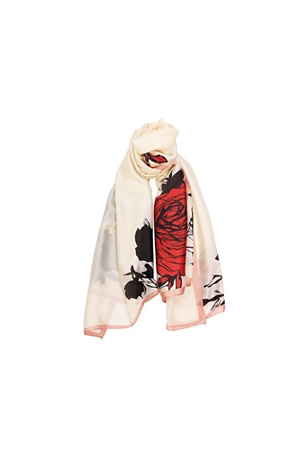LANSILK Écharpes Foulards Soie Femmes - Foulard en soie de luxe légère respirante, châle, grande écharpe longue élégant en ca
