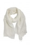 JOPHY & CO. Écharpe 100% lin femme homme légère élégante, crème, Taille Unique