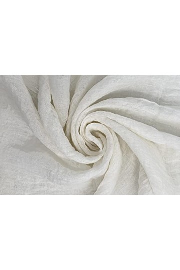 JOPHY & CO. Écharpe 100% lin femme homme légère élégante, crème, Taille Unique