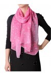 prettystern - 180cm 100% Mousseline de soie longue écharpe soie légère - Star À étoiles - Rose