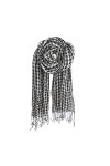 LumiSyne Mode Foulard Femme Homme Écharpe En Lin Motif à Carreaux Rayé Classique Écharpes Légère Et Respirante Chaude Étole W