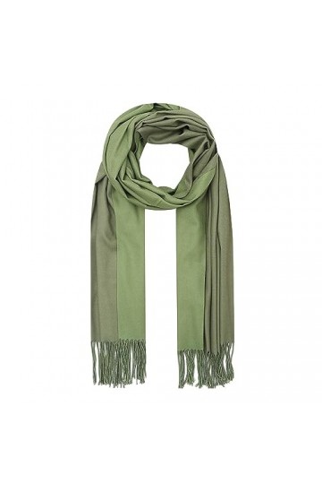 Ever Bloom Écharpe Femme 2 Couleurs Frange Longue Echarpe pour Hiver Automne Foulard Chaud et Élégant Foulards Femmes Filles 