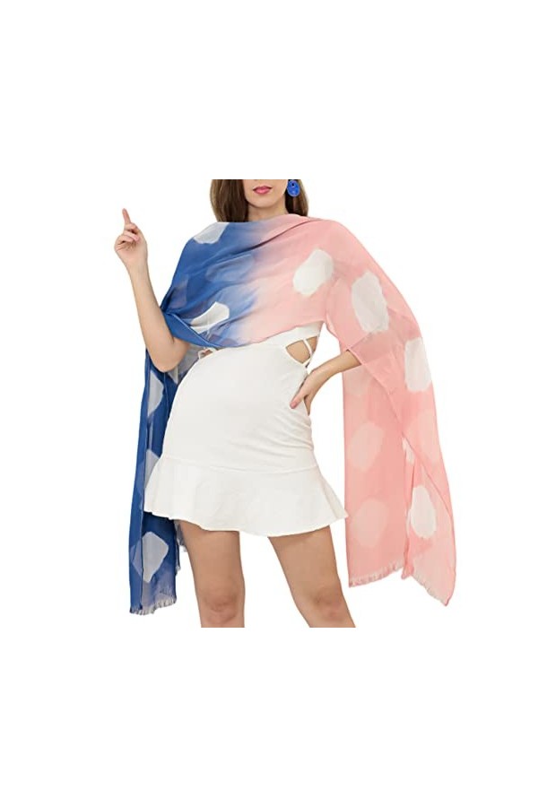 NODUM Pashmina Modèle DOTS. Style contemporain. Fabriqué en Inde. 100% Viscose. Beaucoup de tombant et de mouvement. Doux et 