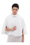 Ushiny Châle de mariage en fausse fourrure pour femme et fille - Blanc - taille libre