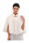 Ushiny Châle de mariage en fausse fourrure pour femme et fille - Blanc - taille libre