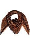 Lorenzo 78575 Cana Serviette de luxe en soie Jacquard 100% soie Motif cachemire Pashmina Marron