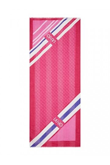 Écharpe Liu Jo étole logo chain 70x180 2A3011 T0300 framboise light, multicolore, 70 x 180 cm