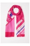 Écharpe Liu Jo étole logo chain 70x180 2A3011 T0300 framboise light, multicolore, 70 x 180 cm