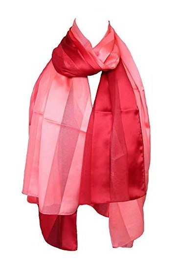 Écharpe en satin 5/5 rouge, dimensions 90 x 180 cm, fabriqué en Italie