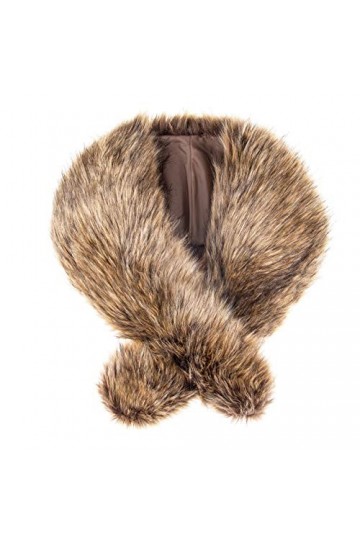 Futrzane Etola Echarpe Fausse Fourrure Châle Col dhiver Orange Raton laveur 